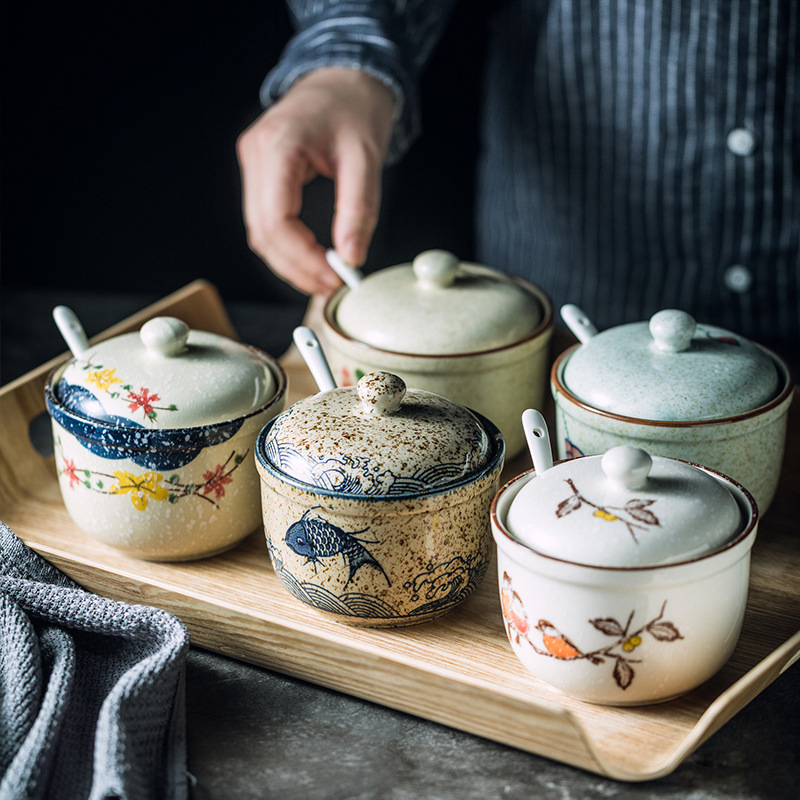 Korean Kitchen Gadgets - Japanese-Style Retro Porcelain Hand Painted Jar