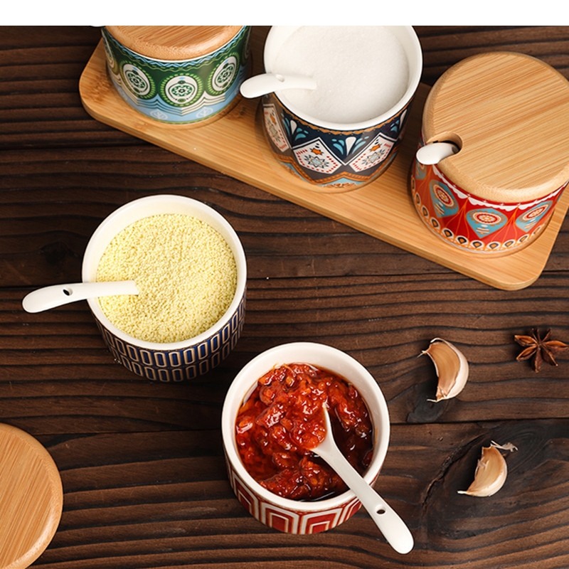 Ceramic Seasoning Jar Set Kitc - Korean Kitchen Gadgets 评论和价格