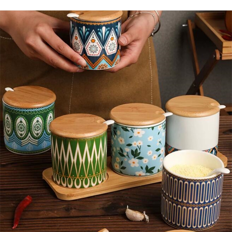 Ceramic Seasoning Jar Set Kitc - Korean Kitchen Gadgets 评论和价格