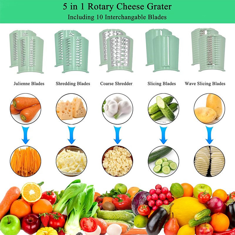 5 in 1 Rotary Cheese Grater wi - Cheese Grater Box 评论和价格