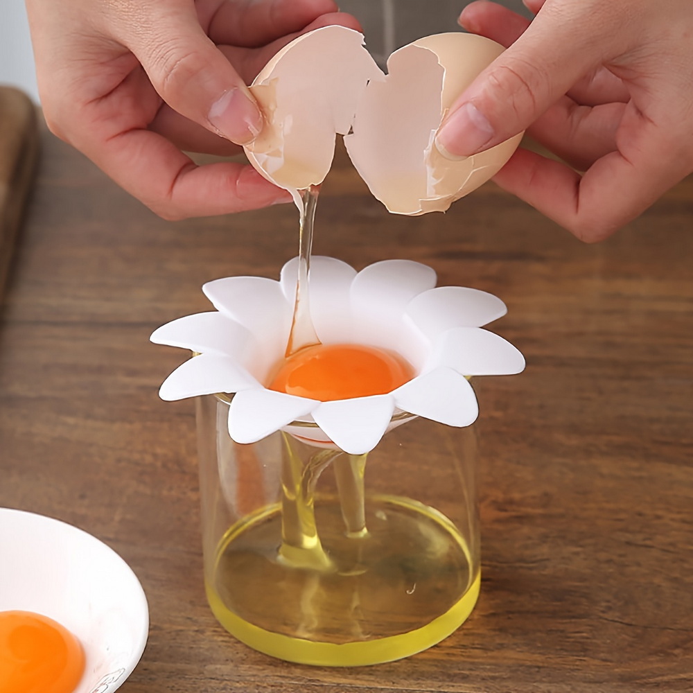 1pc/ Cute Flower Design Egg Wh - Egg Separator Tool 评论和价格